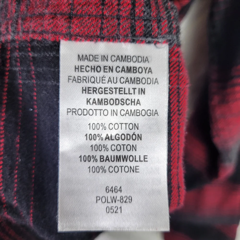 Legendary Whitetails‎ Mens L Buck Camp Red Brushed Striped Flannel Workwear